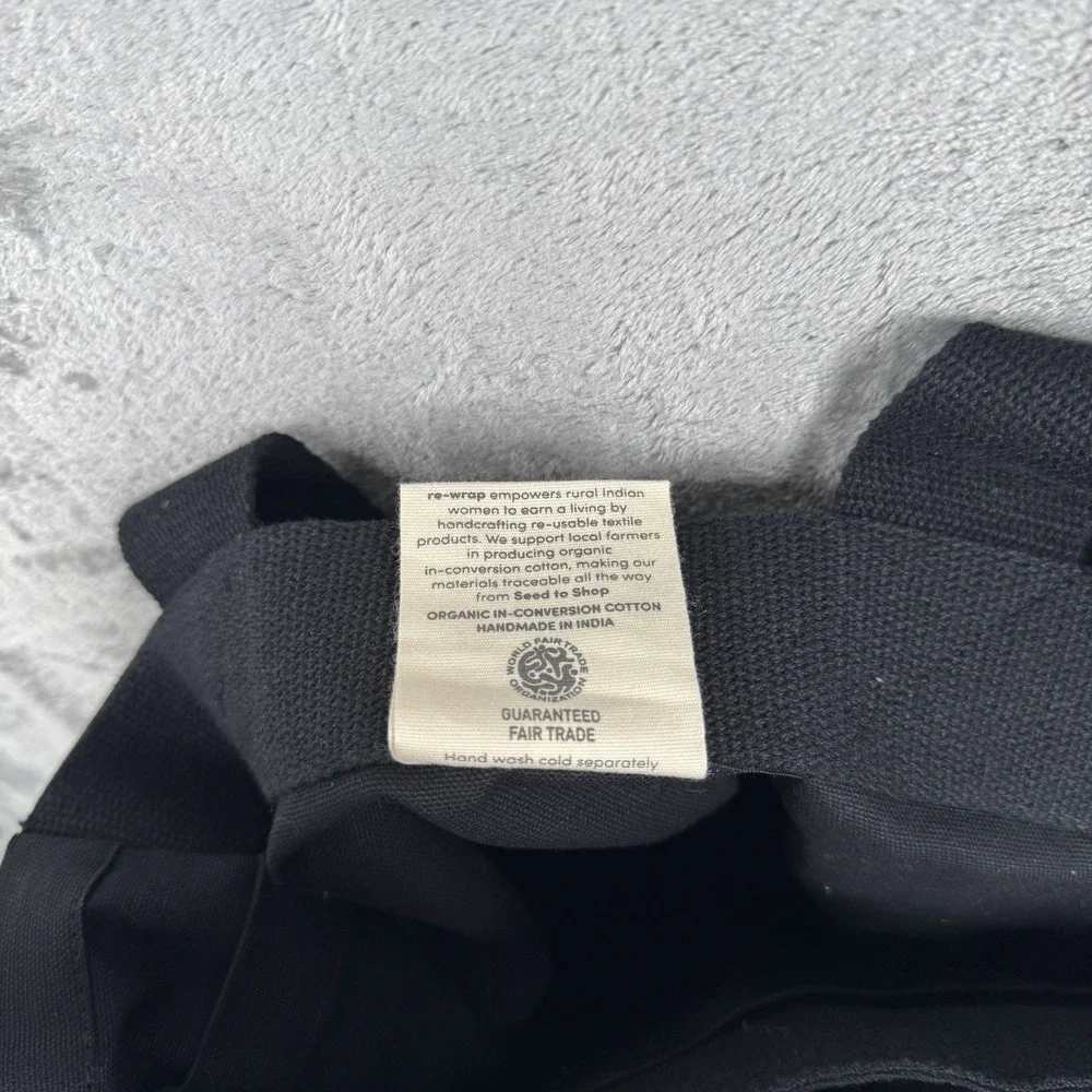 Barnes & Noble Premium‎ Organic In-Conversion Cotton Tote Black & Gold New